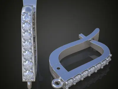Earring 3D model 3D printable model 0118-10 3D print model