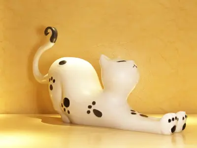 relief Kitten cat kitty lovely magnet refrigerator sculpture 3D model