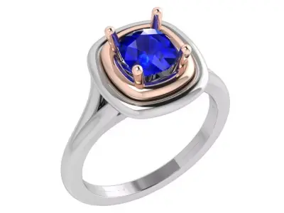 Cushion Solitaire Ring 4181 3D print model