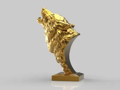 Wolf howls 3D print model