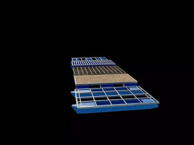 Pontoon boat set 3D model