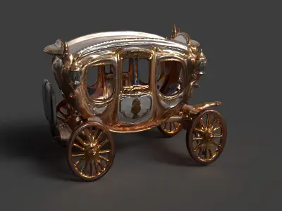 Chinese ancient carriage figure Low-poly 3D model