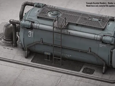 Sci-Fi Refinery Prop 3D model