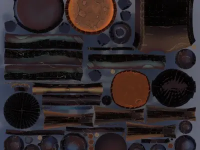 Stylized Firepit  Low-poly 3D model