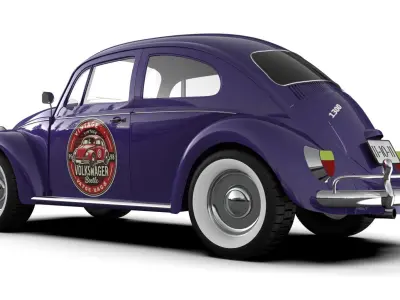 Volkswagen Beetle Retro Classic 3D Model 3D model