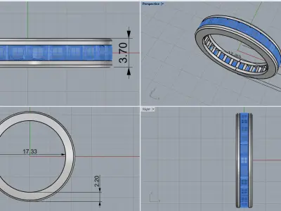 Wedding ring model 654 3D print model