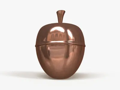 Bowl Apple Bronze Low-poly 3D model