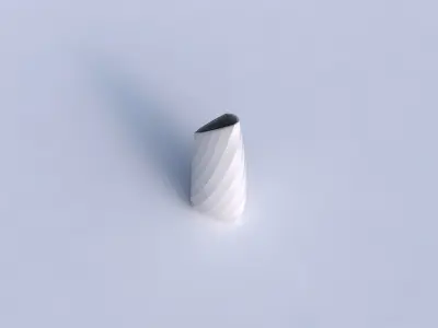 Vase tipped triangle with twisted bands 3D print model