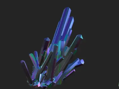 Rainbow Crystals For Game Engine Ready Low-poly 3D model