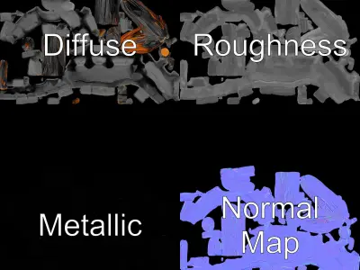 Campfire and Logs Model Pack for Realistic Simulation Low-poly 3D model