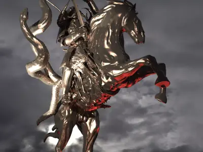 Demon Samurai Horseman 3 3D model