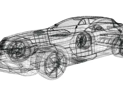 Mercedes Benz SLR MClaren Low-poly 3D model