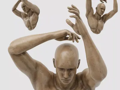 human sculpture wall art 02 3D model