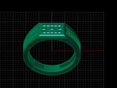 Print Ready STL 3DM  Gents Rings Diamond Men Ring  3D print model 161