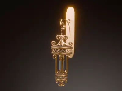 Ornate Vintage Wall Lantern Decorative Hanging 3D Lamp  3D model