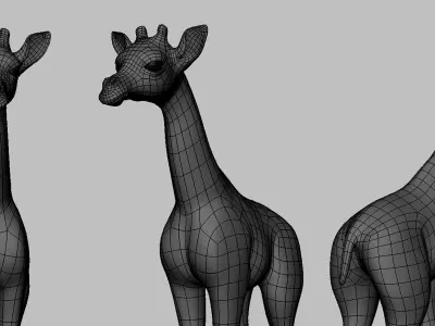 Baby Giraffe Low-poly 3D model