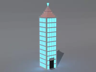Modern City Office Building Low Poly Asset Low-poly 3D model