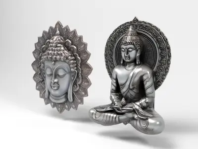 Buddhas Low-poly 3D model