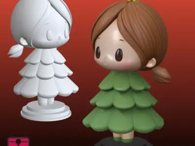 Christmas Tree Doll Festive Ornament STL Model 3D print model