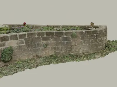 Flowerbed angle curved garden decoration SCANNED MODEL 3D model