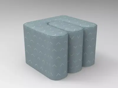 Tris Pouf Low-poly 3D model