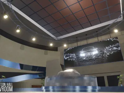 Exhibition hall - showroom Low-poly 3D model