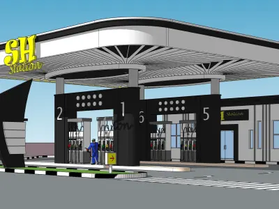 Petrol station 3D model