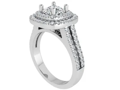 Square Halo Ring 3516 3D print model