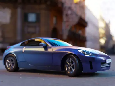 rigged car nissan 350 z 3D model