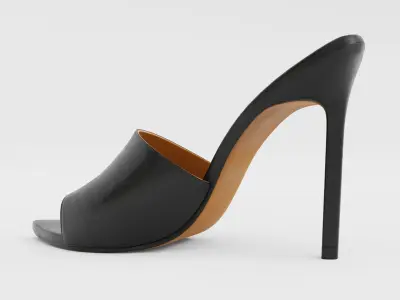 High Heels Mule Sandals Leather - Bundle 3D Model Pack