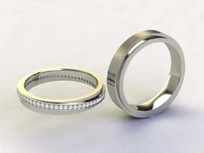 Luxury wedding ring w1 3D print model
