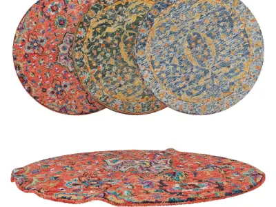 Round Rug Set 26 3D model