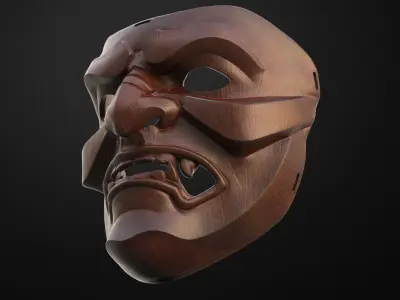 Kabuto Japanese Hannya Mask Oni Mask Samurai Mask 3D print model 3D print model