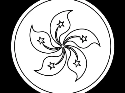 Flag of Hong Kong Neon Sign 3D model