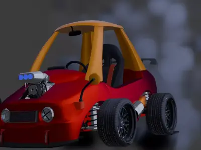 CARTOON CAR BURNOUT 3D model