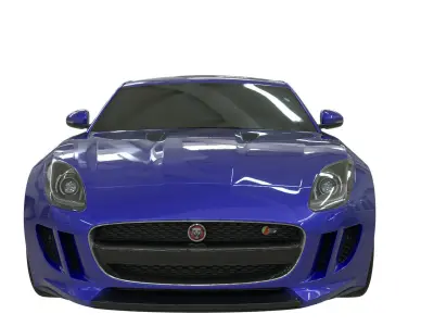 Realistic Car 2019 Jaguar TypeF with Interior Rigged PBR Vehicle Low-poly 3D model