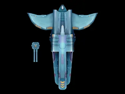 Machinery - Small Attack Ship 03 3D model