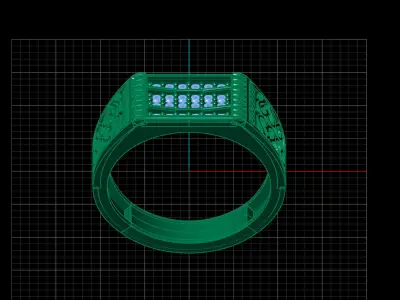 Print Ready STL 3DM  Gents Rings Diamond Men Ring  3D print model 182