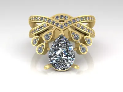 ring with drop   3D print model