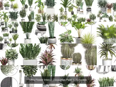 Ultra Flower Interior Decoration Pack 1 3D Model Collection