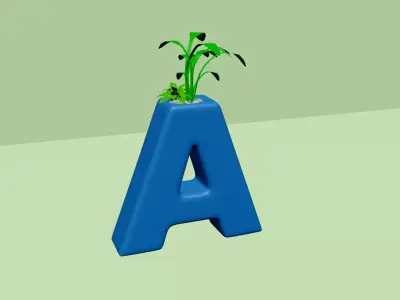 Vase A - Alphabet Vases Collection Letters - STL Printable 3D print model