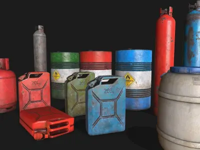 Explosive Storage Low-poly 3D model