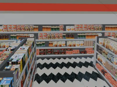 Gas station and Pagani Zonda R 3D model