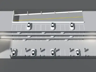 Parking garage building in cutaway section 25-29 3D model