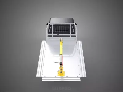 3 WAY WIDE DECK HYDRAULIC LIFT JIB CRANE DROP SIDE PICKUP TRUCK 3D model