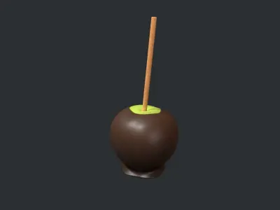 Dark Chocolate Green Apple Low-poly 3D model