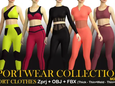 10 different sportwear Pack 3D model