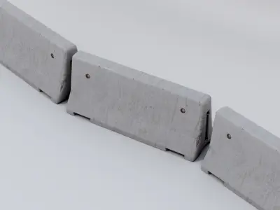 Concrete Barrier  Low-poly 3D model