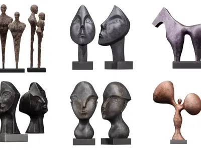 6 Different SETS of Sculptures SET VOL73 3D Model Collection