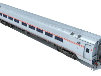 Passenger Train Car 3D model